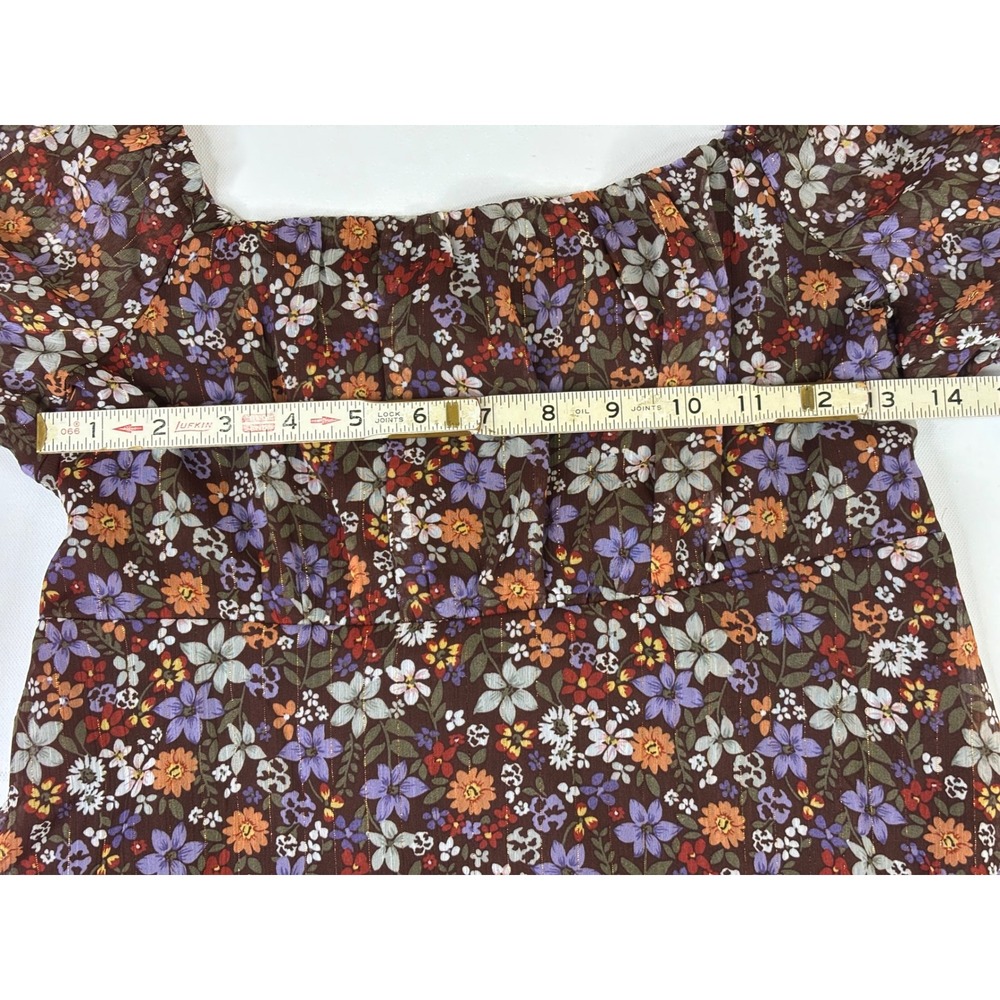 NWT Franki by Francesca's Floral Puff Sleeve Dress Youth 14 - Picture 3 of 7